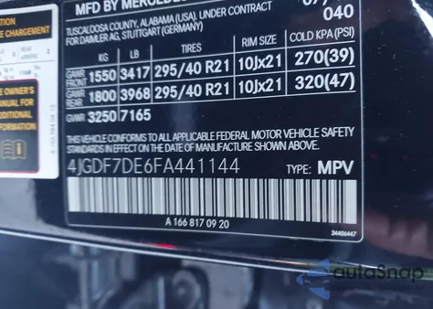 2015 Mercedes-Benz Gl 550 4Matic from USA, damaged, VIN 4JGDF7DE6FA441144